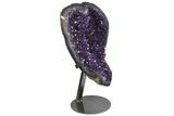 Amethyst Geode Section With Metal Stand - Uruguay #152212-2